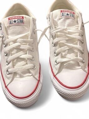 Converse Low Top Sneakers - White with Red Accent